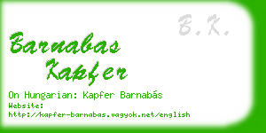 barnabas kapfer business card